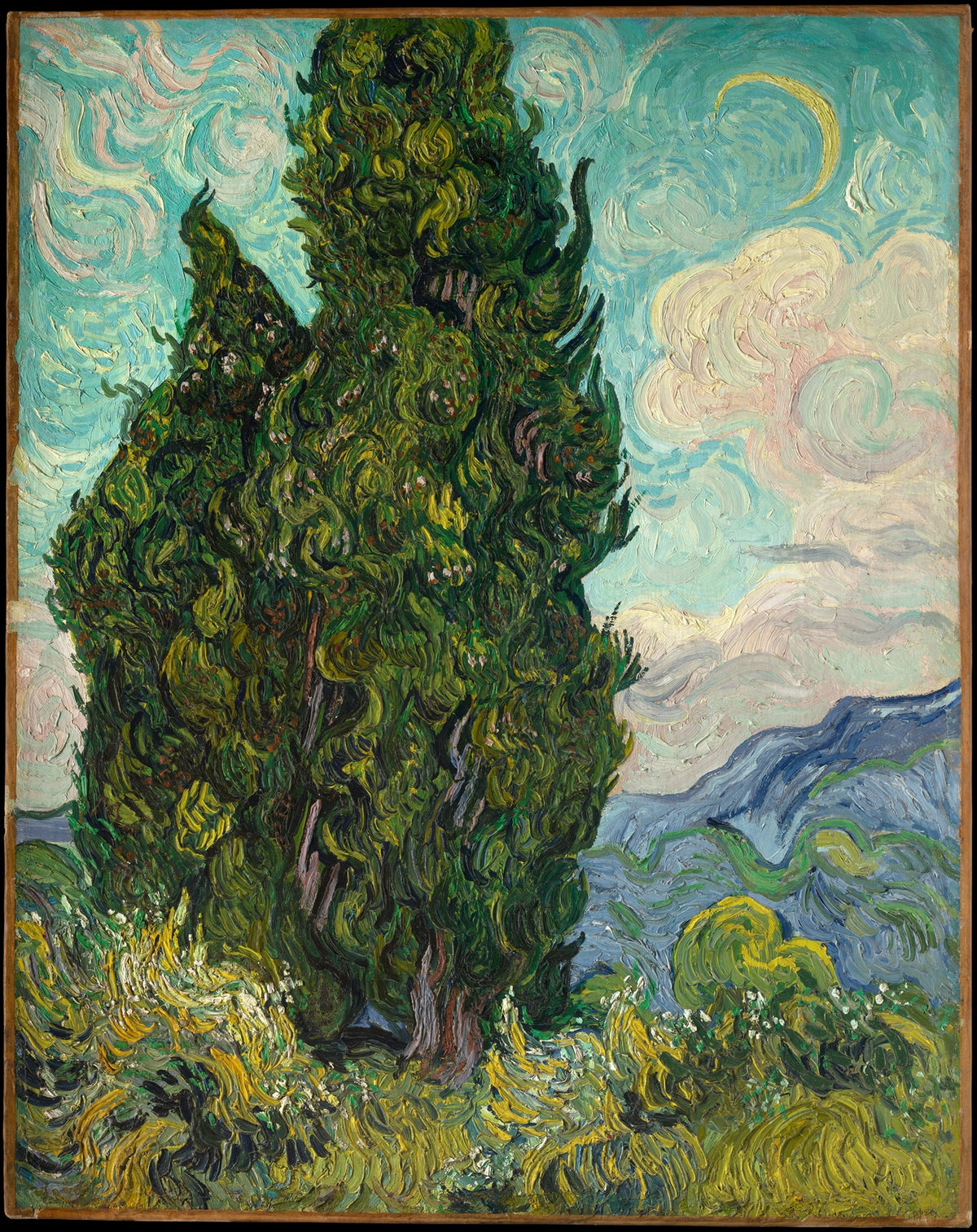 Cyprès de Van Gogh (1889), reproduction en affiche d'art