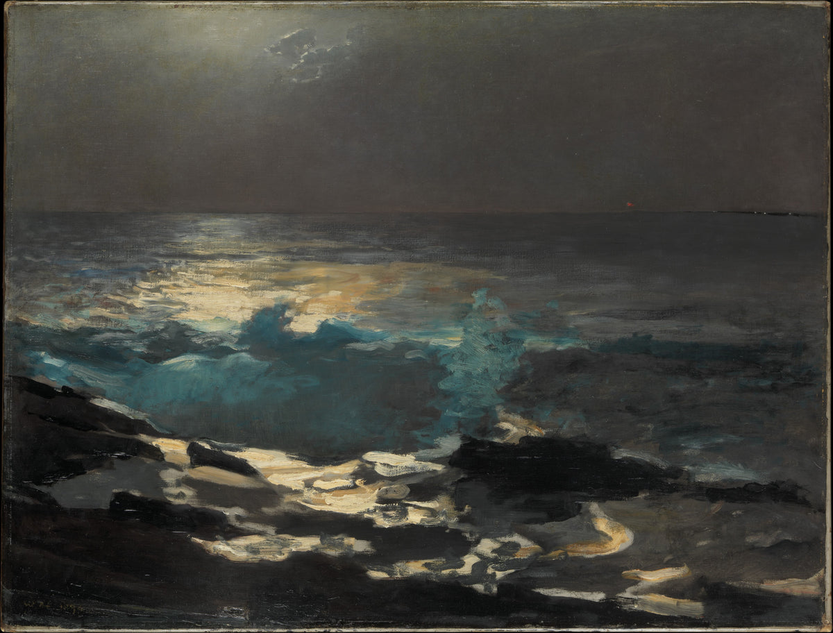 Clair de lune, phare de Wood Island de Homer (1894), reproduction en affiche d'art